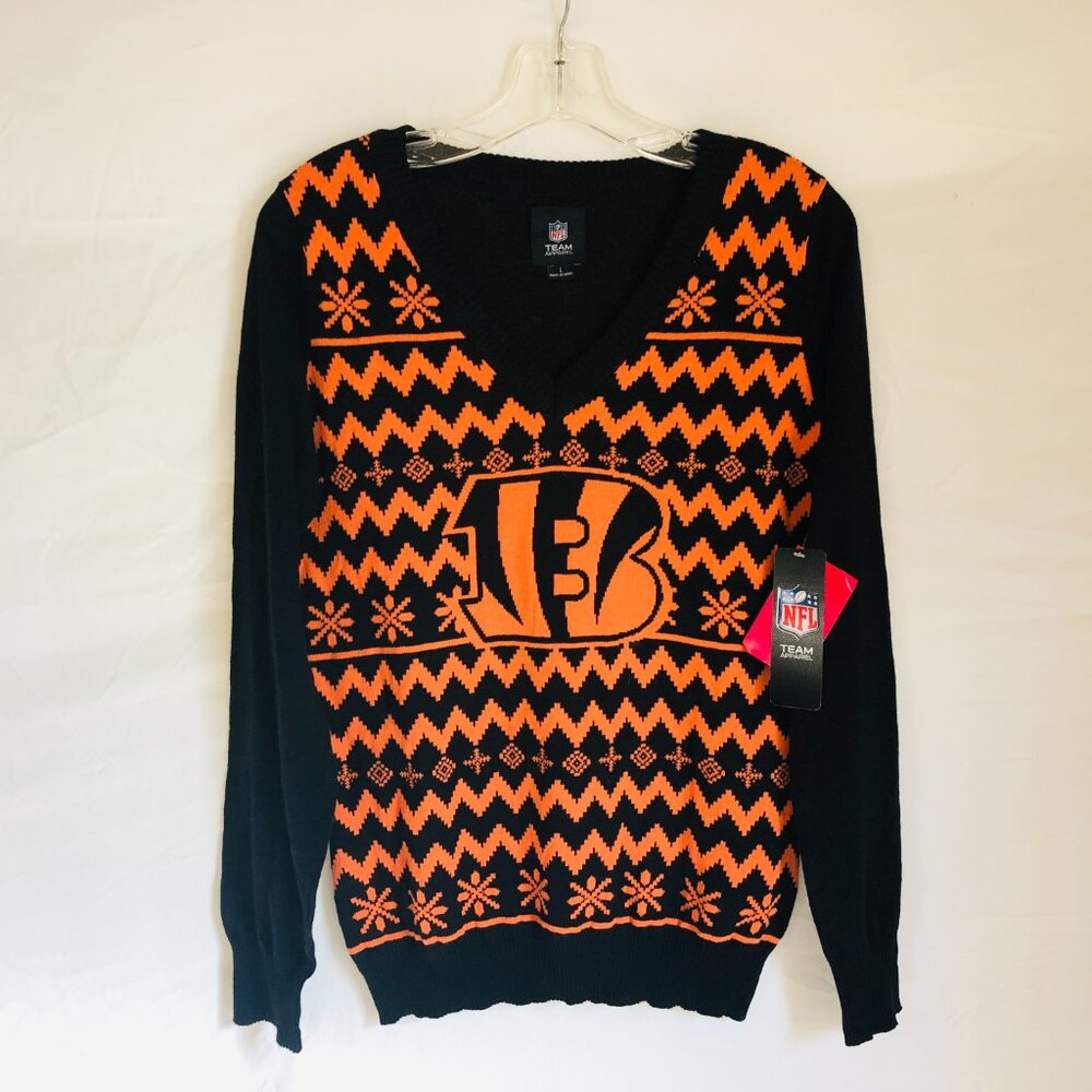 NEW Cincinnati Bengals Women's Large Ugly Christmas Sweater NFL Team Apparel NWT